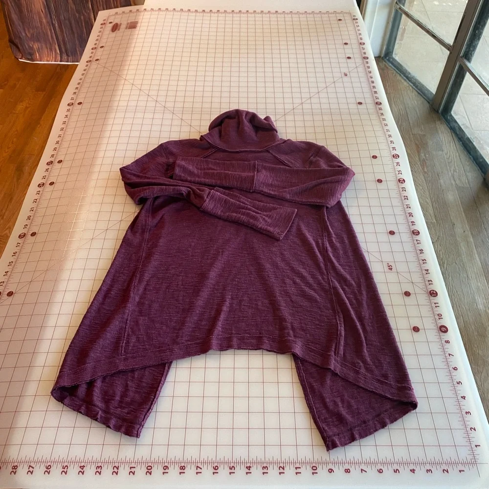 Free People size XS purple turtle neck boho long sleeve blouse sweater
